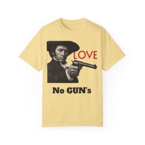 Love No Gun's Mean Look of Alexsander Pushkin Sukin Sin Apple Lover Unisex Garment-Dyed T-shirt